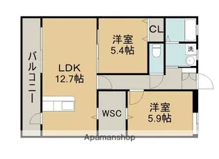 リヴィエールⅢ【2階】の間取り