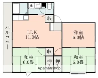 熊本県熊本市南区馬渡1丁目【アパート】の間取り