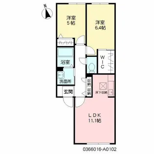 アシューム出水【1階】の間取り
