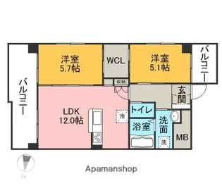 アンソレイエ・【506号室】の間取り