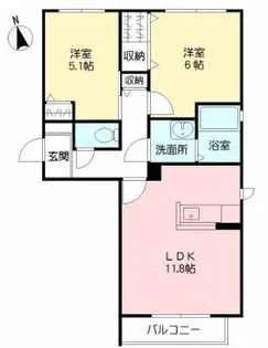 ディアノンSTAGE Ⅱ【2階】の間取り