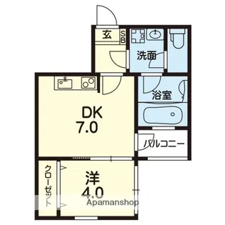 PRIMAVERA九品寺【5階】の間取り
