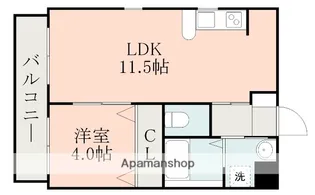 ノーブル九品寺【3階】の間取り