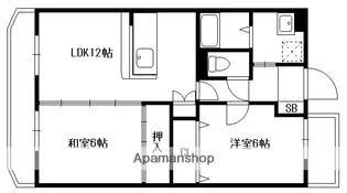 2LDKの間取り画像