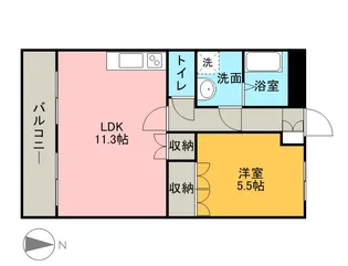 ハイツルーエン【1階】の間取り