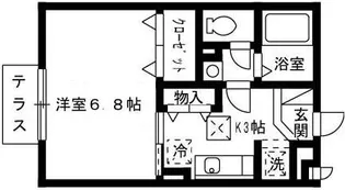 セジュール上熊本【1階】の間取り