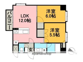 熊本県熊本市中央区南熊本5丁目【マンション】の間取り