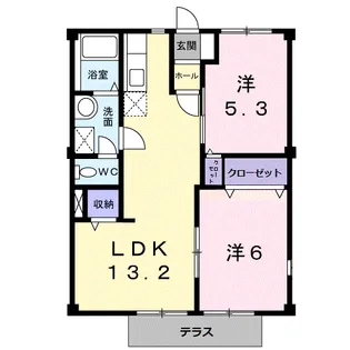キャステール大江【1階】の間取り