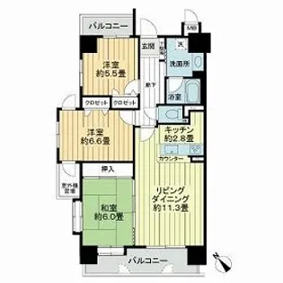 ライオンズマンション水前寺第3弐番館【0501号室】の間取り