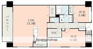 パレスト水前寺公園ソラリス【7階】の間取り