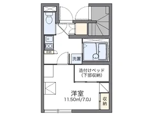 レオパレスRINDEN【105号室】の間取り