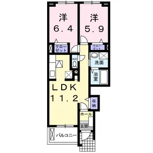 グローリー花立Ⅵ【1階】の間取り