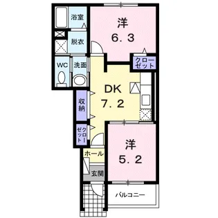 エレガンテ・アロッジオK【1階】の間取り