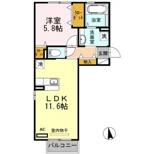 セジュール リバーグリーン【2階】の間取り