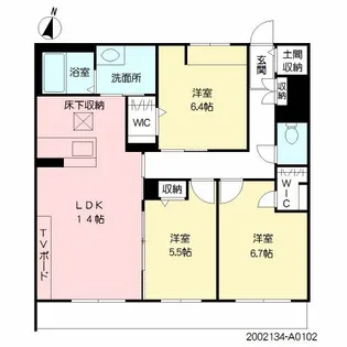 グレースガーデン田井島【1階】の間取り