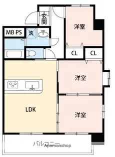 新屋敷ピアッツァビル【5階】の間取り