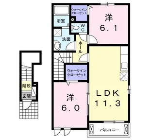 プリムローズ Ⅰ【2階】の間取り