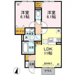 クレール A棟【1階】の間取り