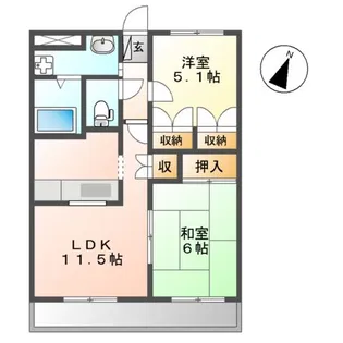 グリーンヒル弐番館【2階】の間取り
