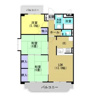 マルエイハイツ砂原【303号室】の間取り