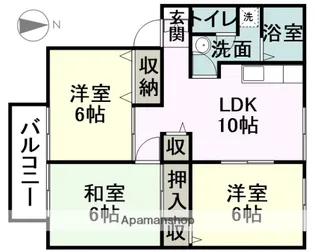 熊本県熊本市西区野中1丁目【アパート】の間取り
