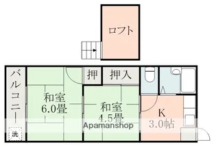 山下エトワールハイツ【2階】の間取り