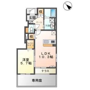 エレガンス益城【101号室】の間取り