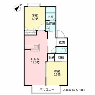 モンパルク上南部【2階】の間取り