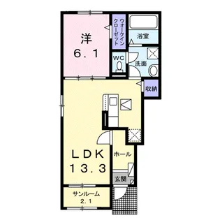 キャッスルウイング御船【1階】の間取り