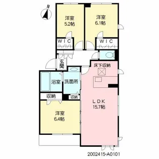 グランドレジデンス近見【1階】の間取り