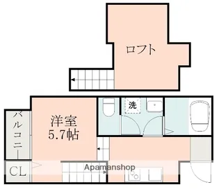 セジュール琴平【102号室】の間取り