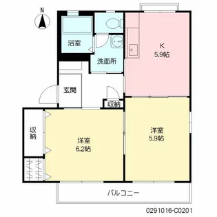 サザンクロス出水 C棟【2階】の間取り