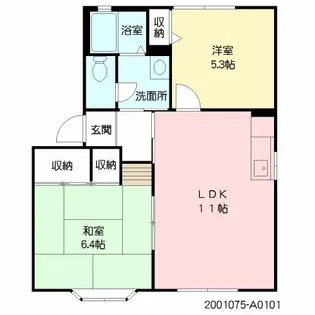 リバティータウン A棟【101号室】の間取り