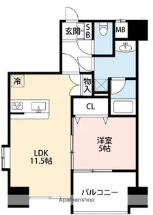 フォーエス新町【5階】の間取り