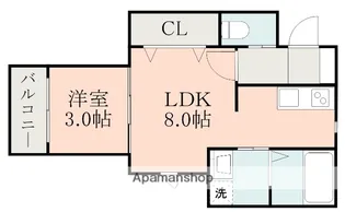パラシオン熊本駅前【1階】の間取り
