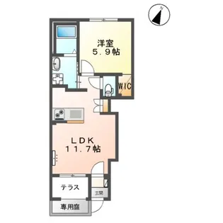 CRESCENT【108号室】の間取り
