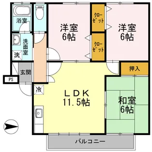 シャルマン野口 A棟【2階】の間取り