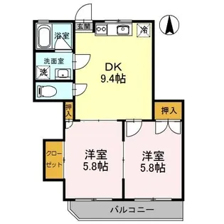 アメニティー水前寺【2階】の間取り