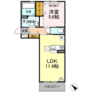 エスポワールヴィラ B【105'号室】の間取り