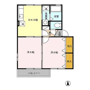 クレール花陵 A棟【2階】の間取り