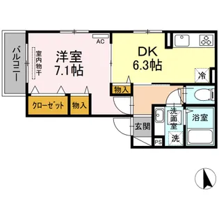 LUNGO LA FERROVIA.307(ルンゴラフェロヴィー【2階】の間取り