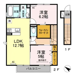 グランシャリオ山ノ神【2階】の間取り