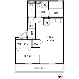 寺原サンハイツⅡ【2階】の間取り