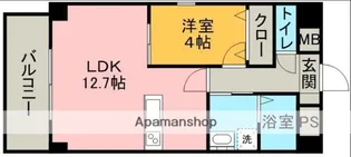 熊本県熊本市中央区上林町【マンション】の間取り