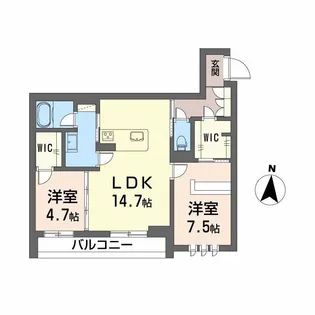 DEUXリジエール【2階】の間取り