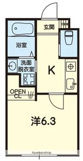 熊本県熊本市中央区西阿弥陀寺町【アパート】の間取り