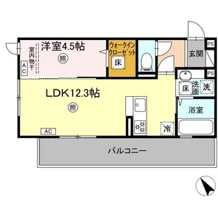 インフィニティ新八代【1階】の間取り