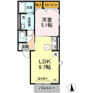 メゾンハイツII【1階】の間取り