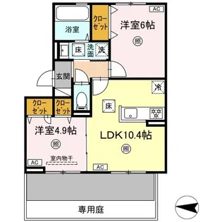 ハイムセラ八王寺【107号室】の間取り