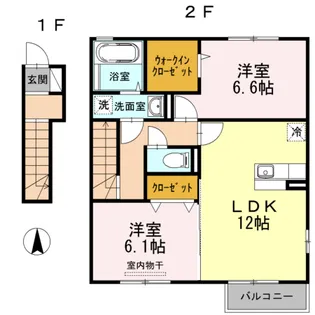 ヴィスキオ M 大江【2階】の間取り